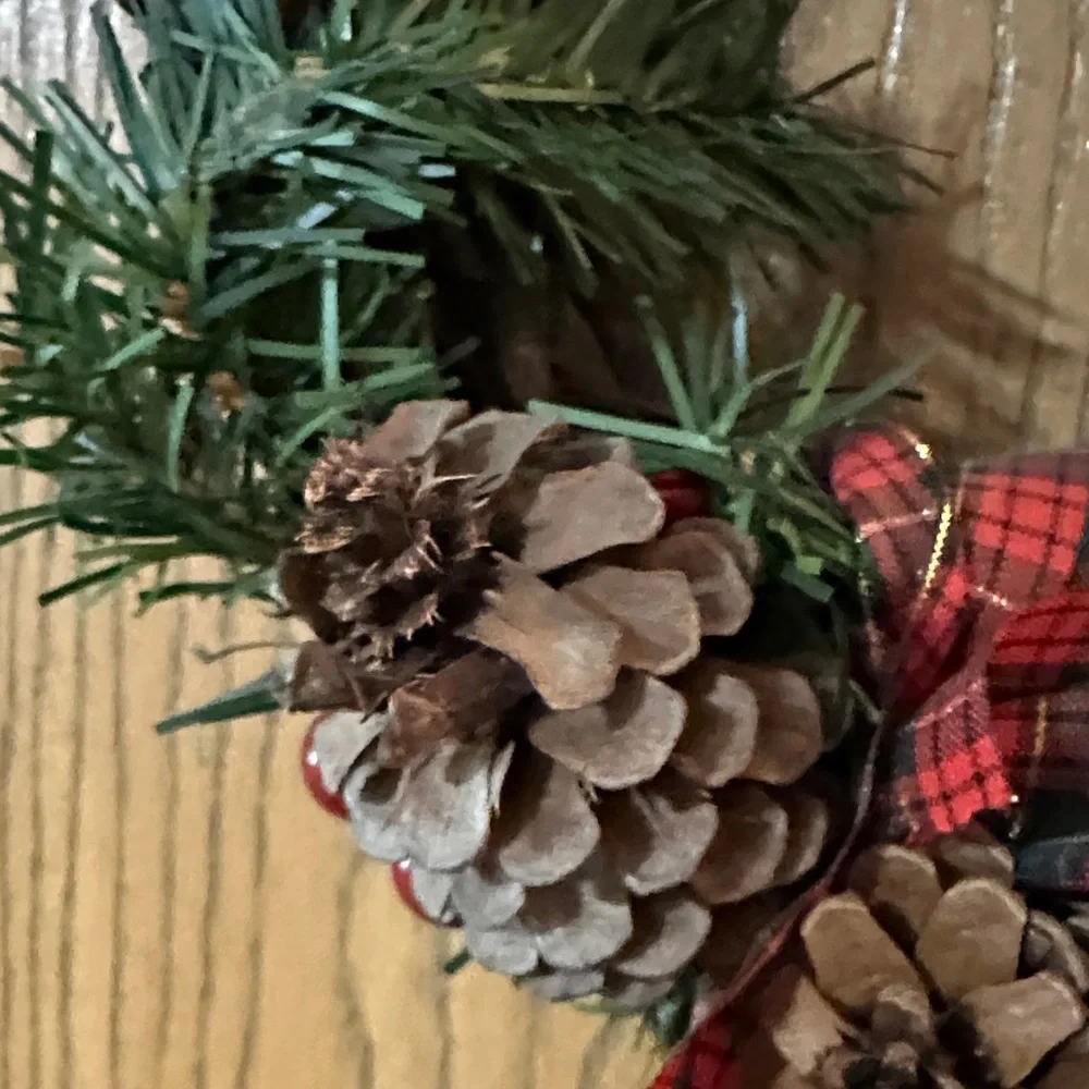 Festive Santa Holiday Wreath - Red and Green